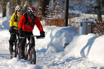 Bicycling to work in Oulu, Finland.