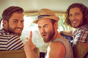 Asphalt road ground and mountain landscape at sunset during a road trip.