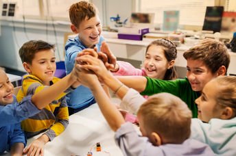 Group of happy kids.