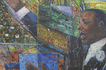 Civil rights mural in Atlanta depicting the work of Dr Martin Luther King, Jr.
