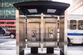 Payphones in New York.