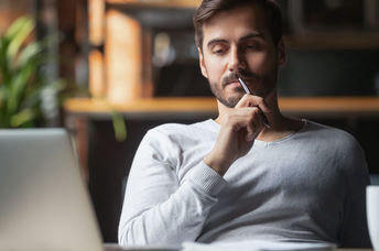 A man thinking of ideas.