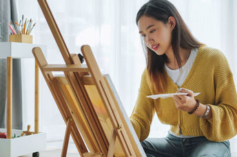 Happy and fulfilled Japanese woman.