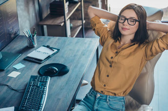 Taking a power nap at work.