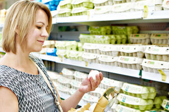 Looking at egg labels.