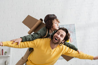 Dad inspiring daughter.