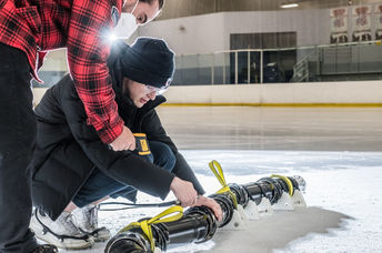 EELS being tested in an indoor ice rink..
