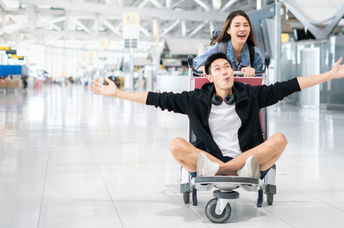 The freedom of not checking luggage at the airport.