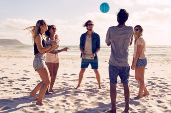 Fun at the beach before the competition begins..