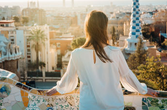 Woman enjoying a solo travel vacation.