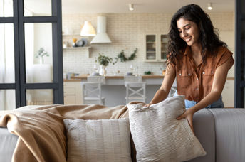a warm and inviting living room.