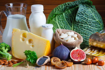 Foods that contain large amounts of calcium.