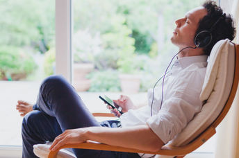 Relaxing to some calming music.