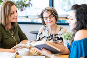 A book club in a local library.