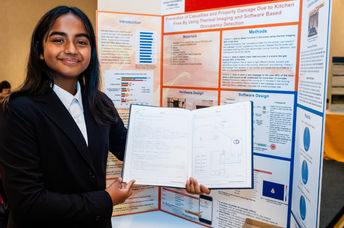 Shanya Gill's science project is about fire prevention.