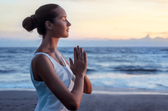 Woman meditating.