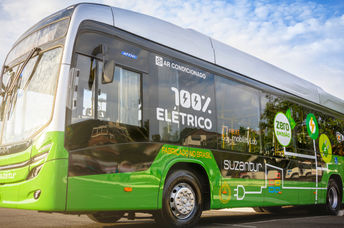 Public bus powered by electricity.