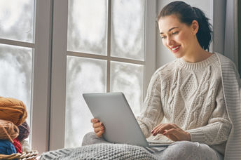 Enjoying a warm home in the winter.