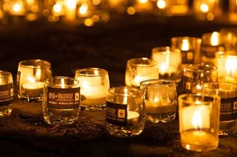 Lighting candles for Earth Hour