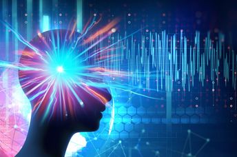 An illustration of brain waves and brain states.