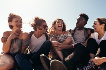 Group of friends enjoying the outdoors.