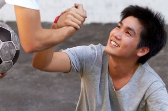 Lending a helping hand.