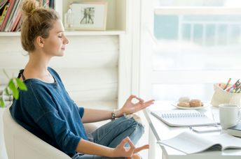 Destress at work with yoga.