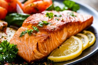 Roasted salmon for a healthy dinner.