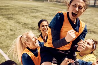 Women athletes competeing.