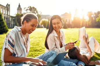 Reading in the park.