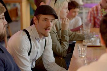 A group of people having an open discourse.