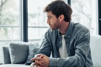 Thinking about an important decision.