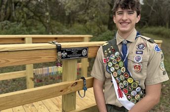 Benji Barry at the Reagan’s Rainbow Bridge dedication.