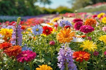 A spring flower garden.