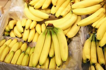 Ripe bananas in a market.