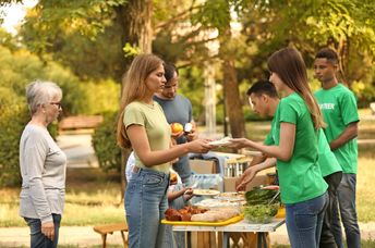 Altruistic people volunteering.