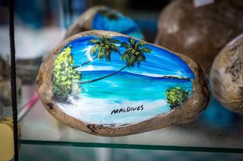 A painted coconut.