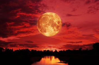 A rare red moon.