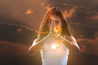 Young woman meditating.