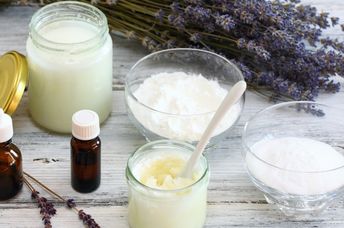 Ingredients for all natural DIY deodorants.