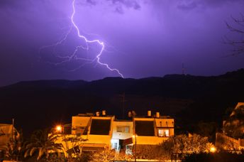 Lightning strikes over Carmel mountain in northern Israel.