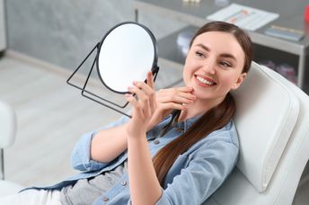 A woman with a perfect smile.