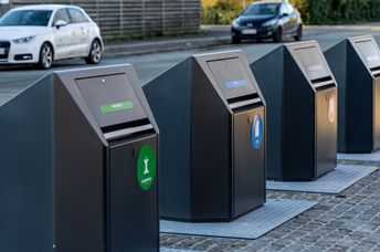 Waste containers in Copenhagen, Denmark.