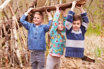 Children in a forest school.
