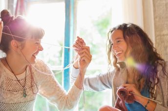 Gen Zers learning how to knit.