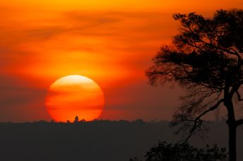 Inspirational sunset over the mountains.