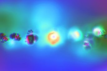 The magnetic attraction of nanoparticles.