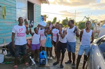 Bringing generators to hurricane affected areas without electricity.