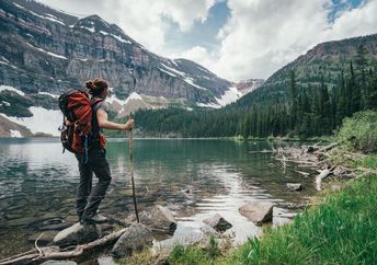 On the banks of the Wall Lake, Alberta, Canada