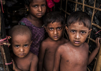 Rohingya refugees at Bangladesh Camp